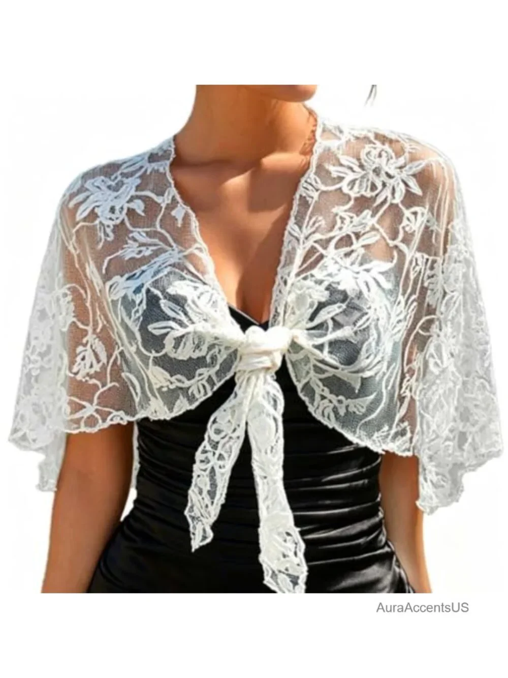 Lace Shawl Wrap Bridal Wedding Cape for Women Lightweight Sleeveless